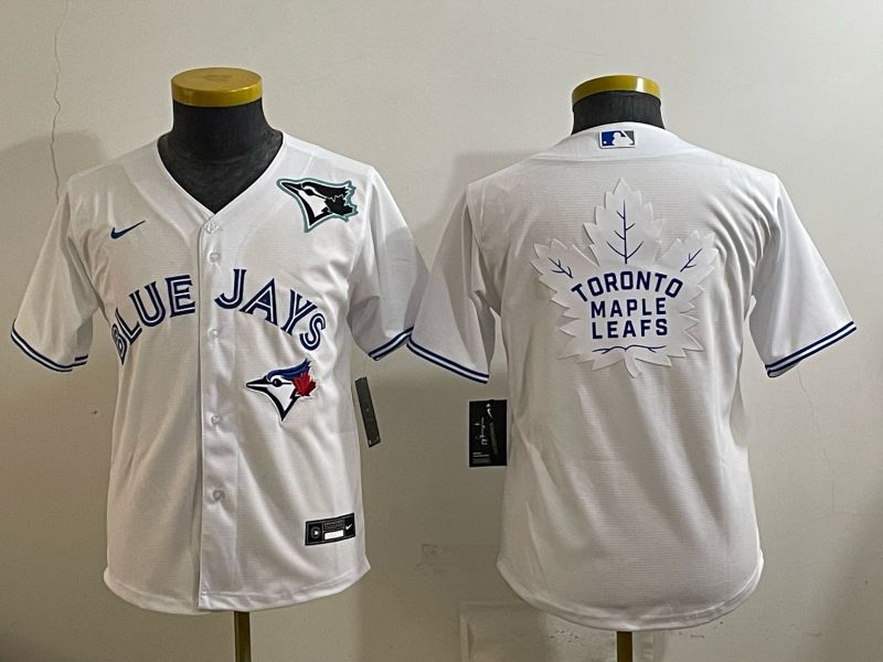 Youth 2025 Toronto Blue Jays Blank White Game Nike MLB Jersey style 02